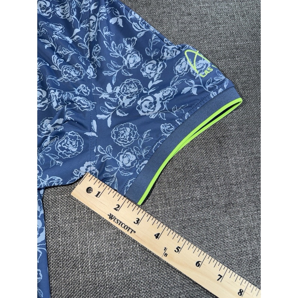 G/FORE Golf Polo Shirt Men's XL Blue Floral Stretch Performance Short Sleeve - Picture 9 of 11